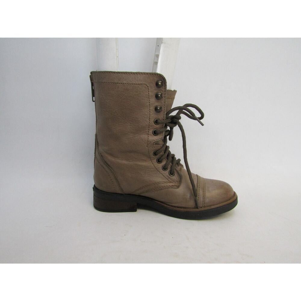 STEVE MADDEN Womens Size 5.5 M Brown Leather Zip Combat High Ankle Boots TROOPA - Picture 4 of 11